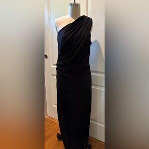 Black Tadashi Shoji One Shoulder Gown